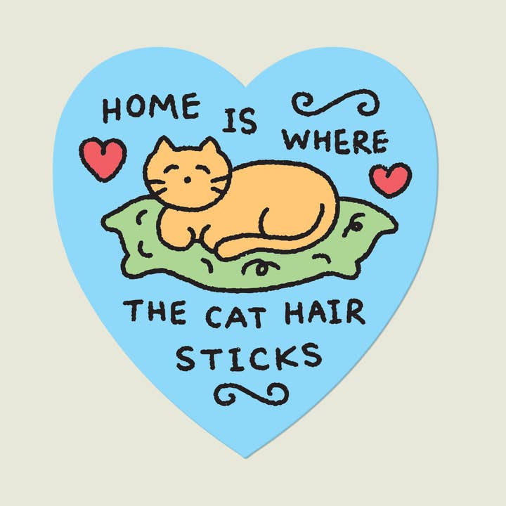 O Lar é Onde o Pelo do Gato Fica Colado Autocolante de Vinil por atacado de Épée Lapin Studio