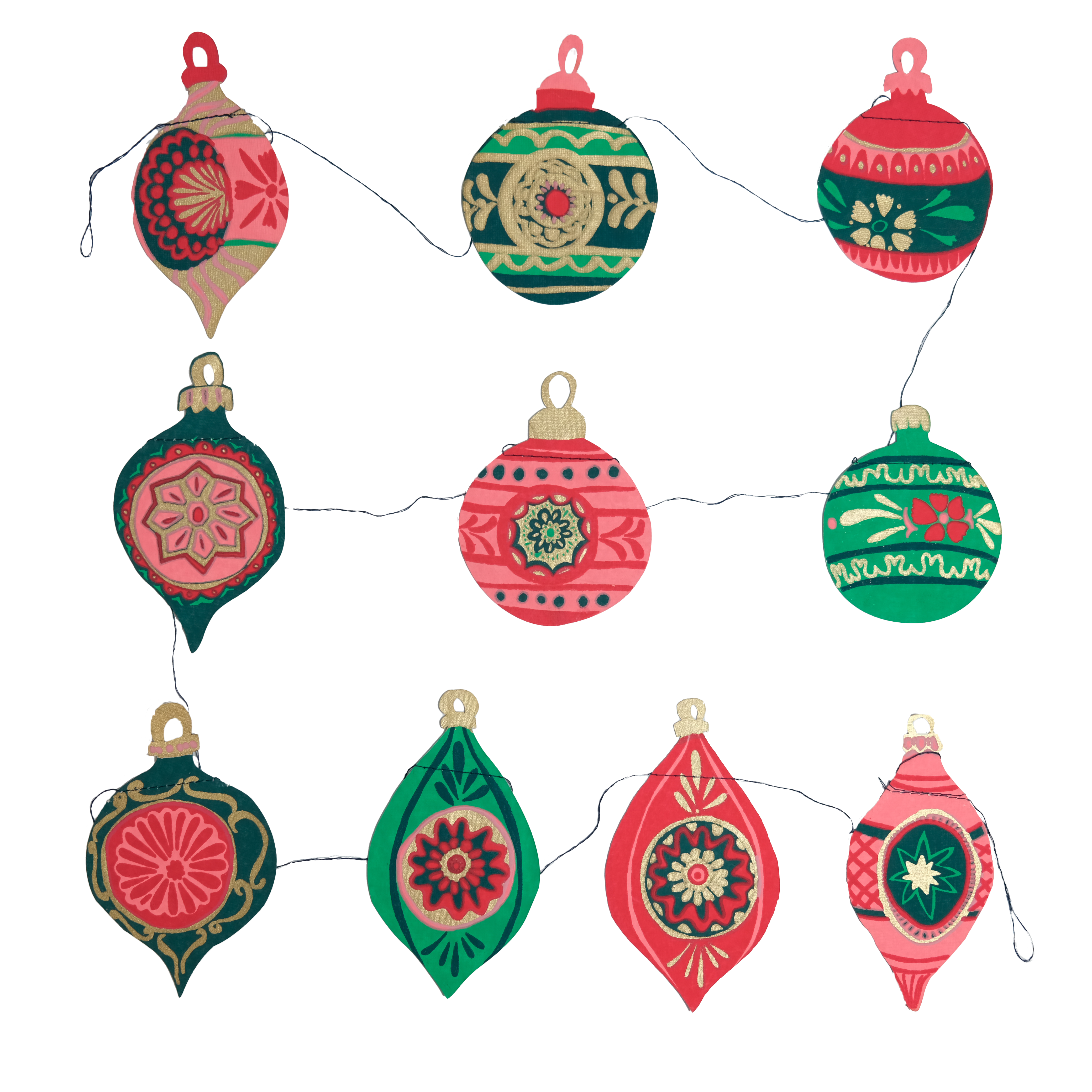 East End Press - Wholesale Bunting/Garland - UK/EU: Baubles Sewn Garland10