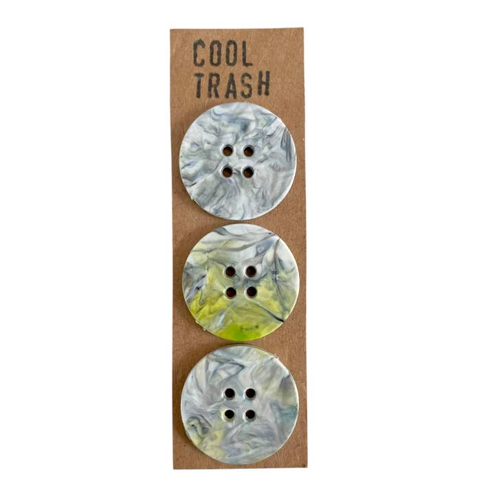 Marble Recycled Plastic Big Buttons Set for wholesale by Cool Trash
