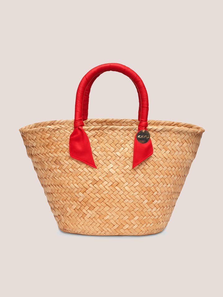Rosie vævet strandtaske af søgræs med båndhåndtag for engroshandel hos Kayu
