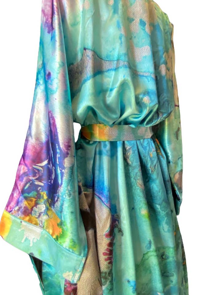 Limited Edition Silky Satin Wearable Art Robe Kimono for wholesale by Art4Wear