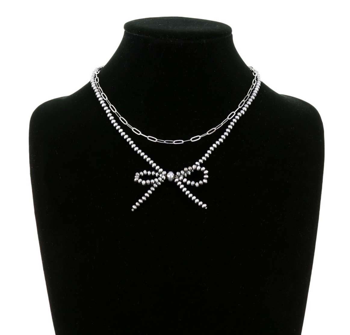 Boho Ranch Shop – Colar pingente/pendente por atacado – Colar em Camadas com Laço de Pérolas Estilo Navajo Coquette3