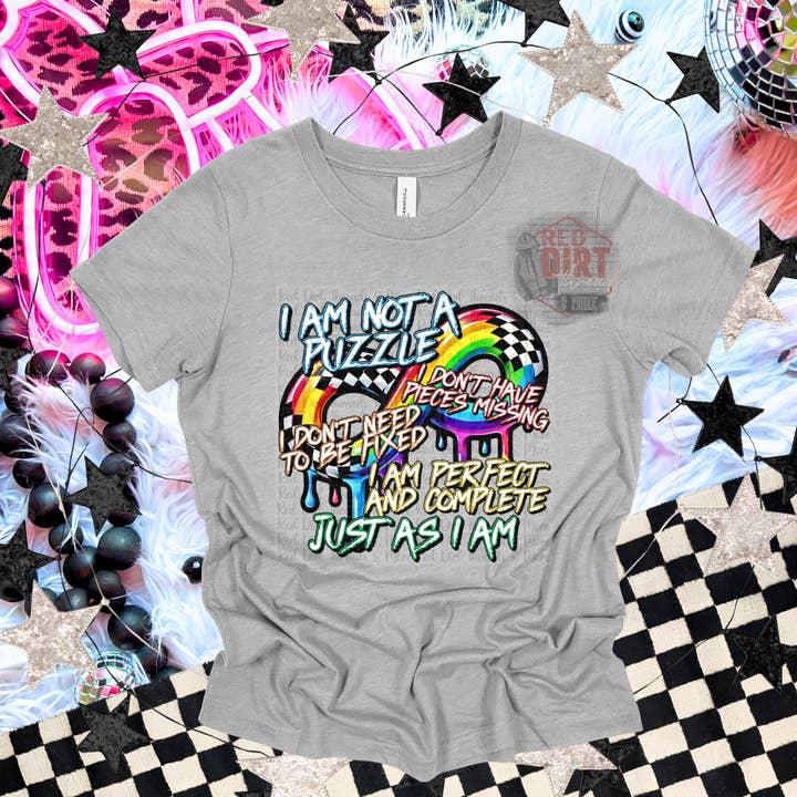 I Am Not A Puzzle DTF Transfer | Trendy Autism Awareness DTF Transfer | High Quality Image Transfers | Ready to Press | Fast Shipping for wholesale by Red Dirt Transfers