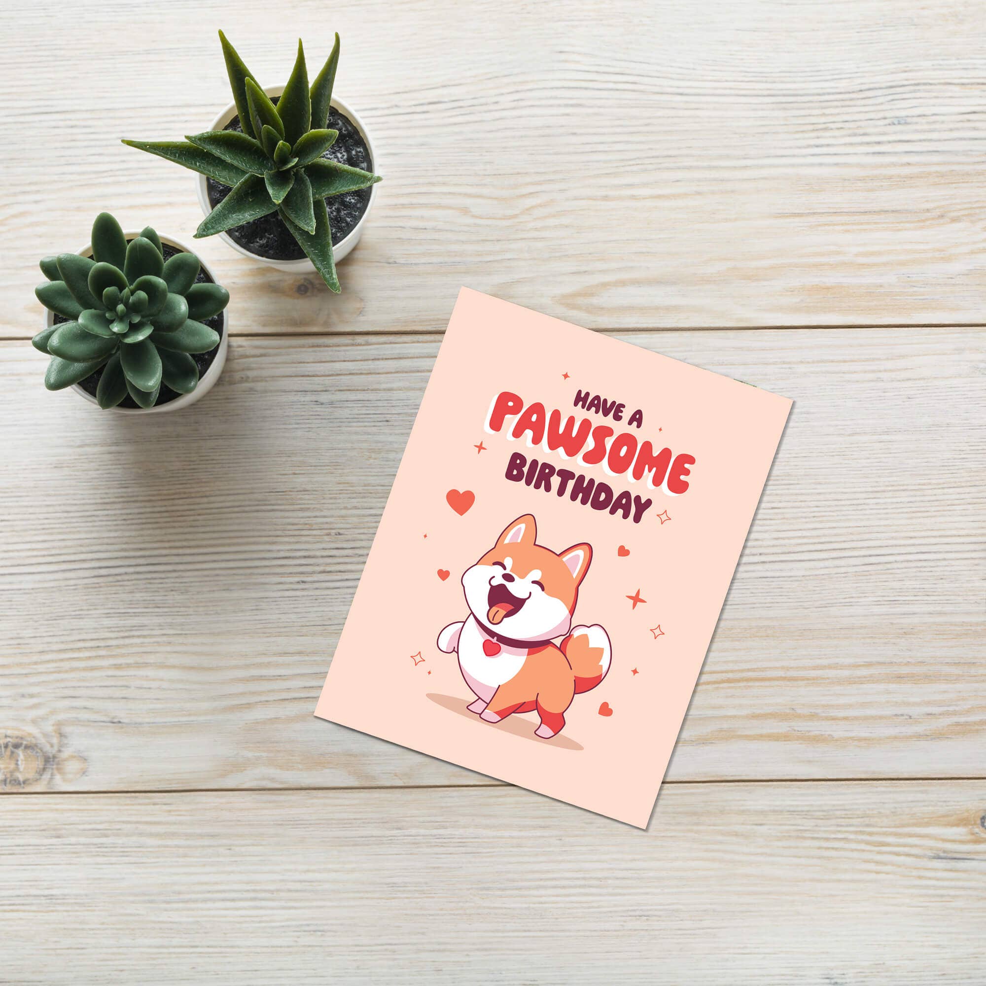 Cute Asian Cards - Wholesale Birthday Card - Paw-some Birthday Card | Shiba Inu Dog Japanese Kawaii Asian Funny Pun5