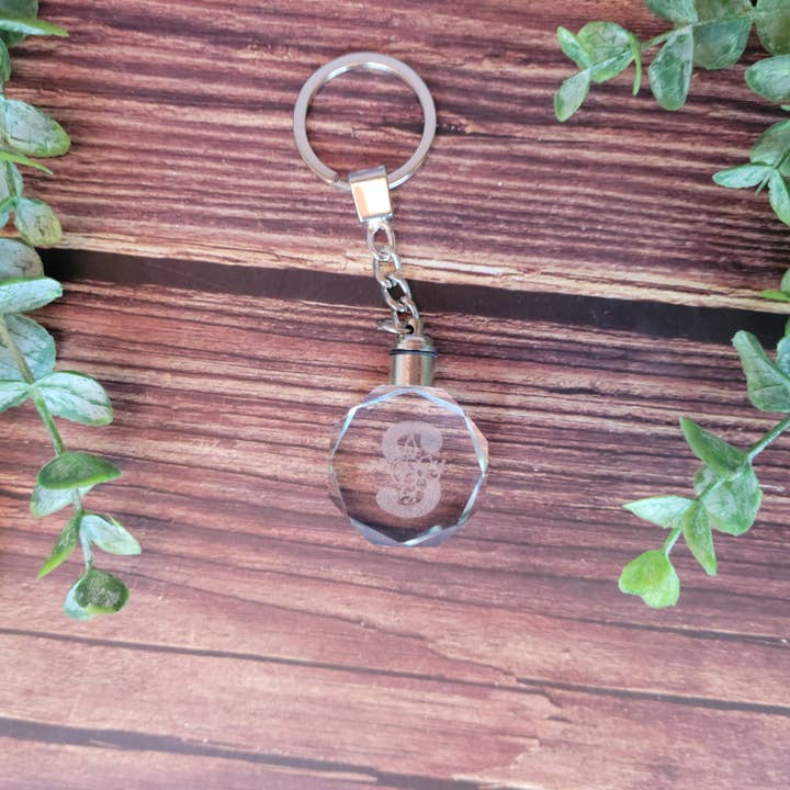 ACC Sublimation Blanks - Wholesale Keychain - Unisex - Glass crystal LED lighted keychain, glass engraving keychain blank, 7 color change LED glass crystal keychain RTS