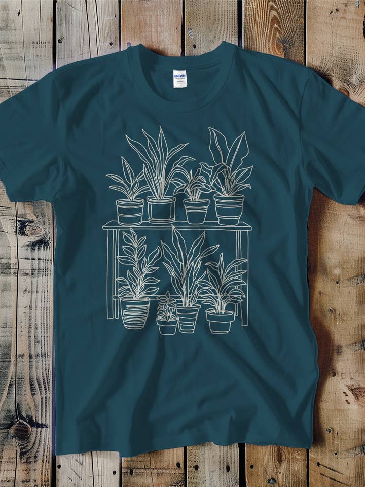 Houseplants Line Drawing Unisex Tee for wholesale by Swift Retail