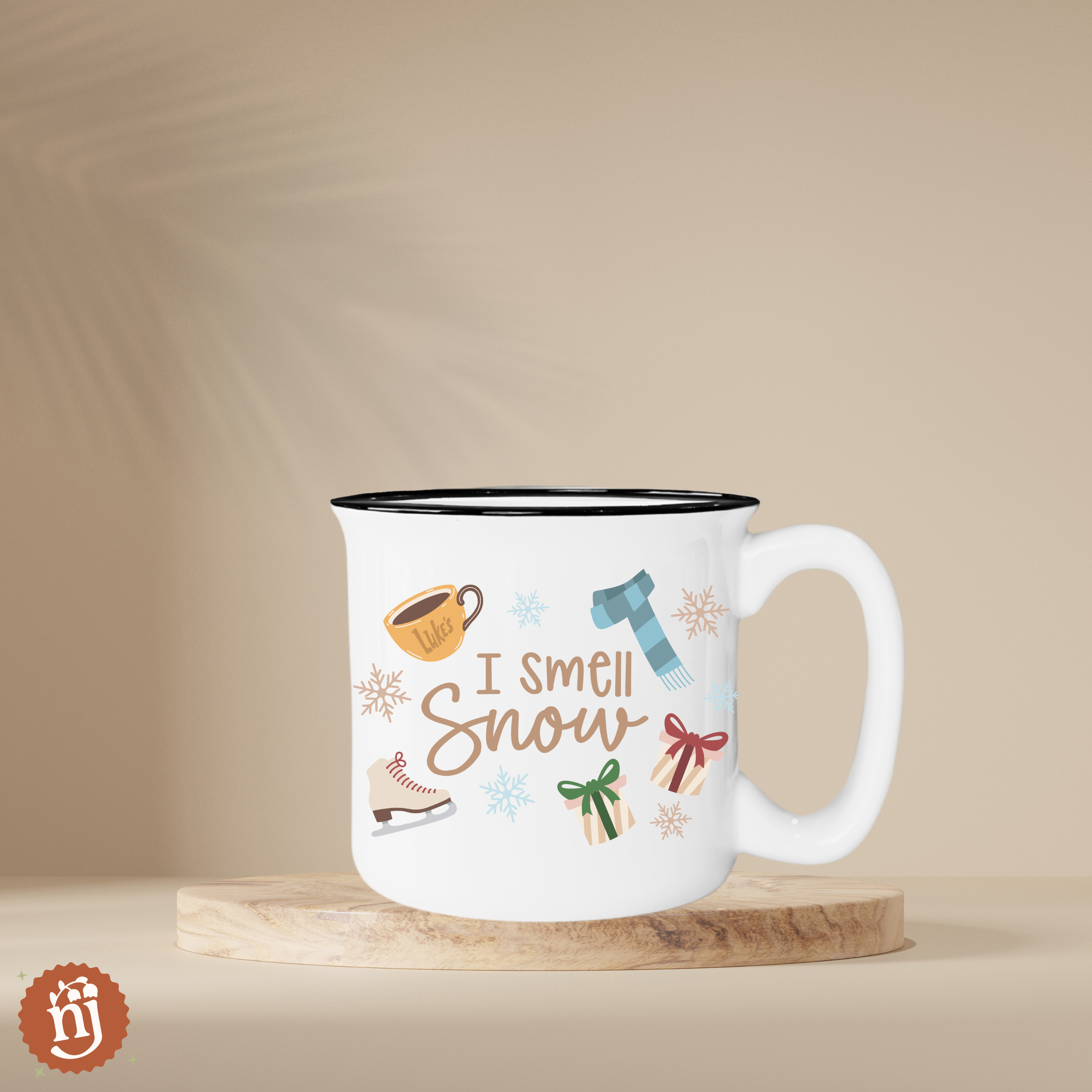 Nearly June Design Co - Wholesale Coffee Mug - Gilmore Girls I Smell Snow Campfire Mug1