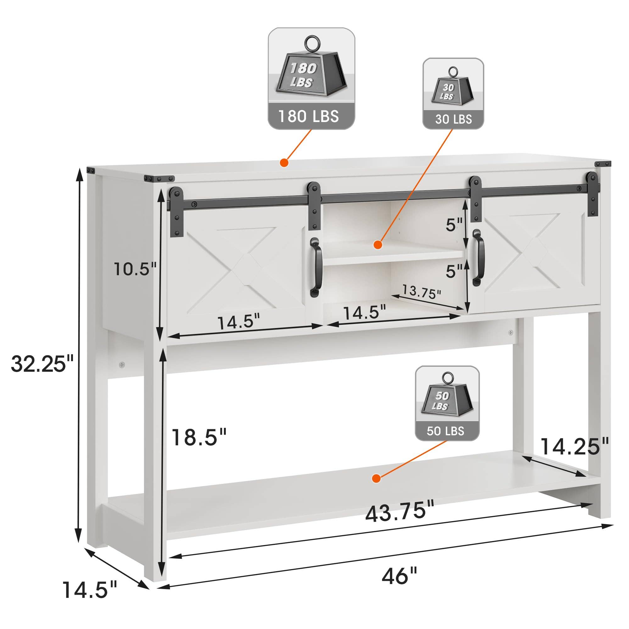 Heynemo - Wholesale Console Table - Farmhouse Entryway Table with Storage, 46" Console Table13