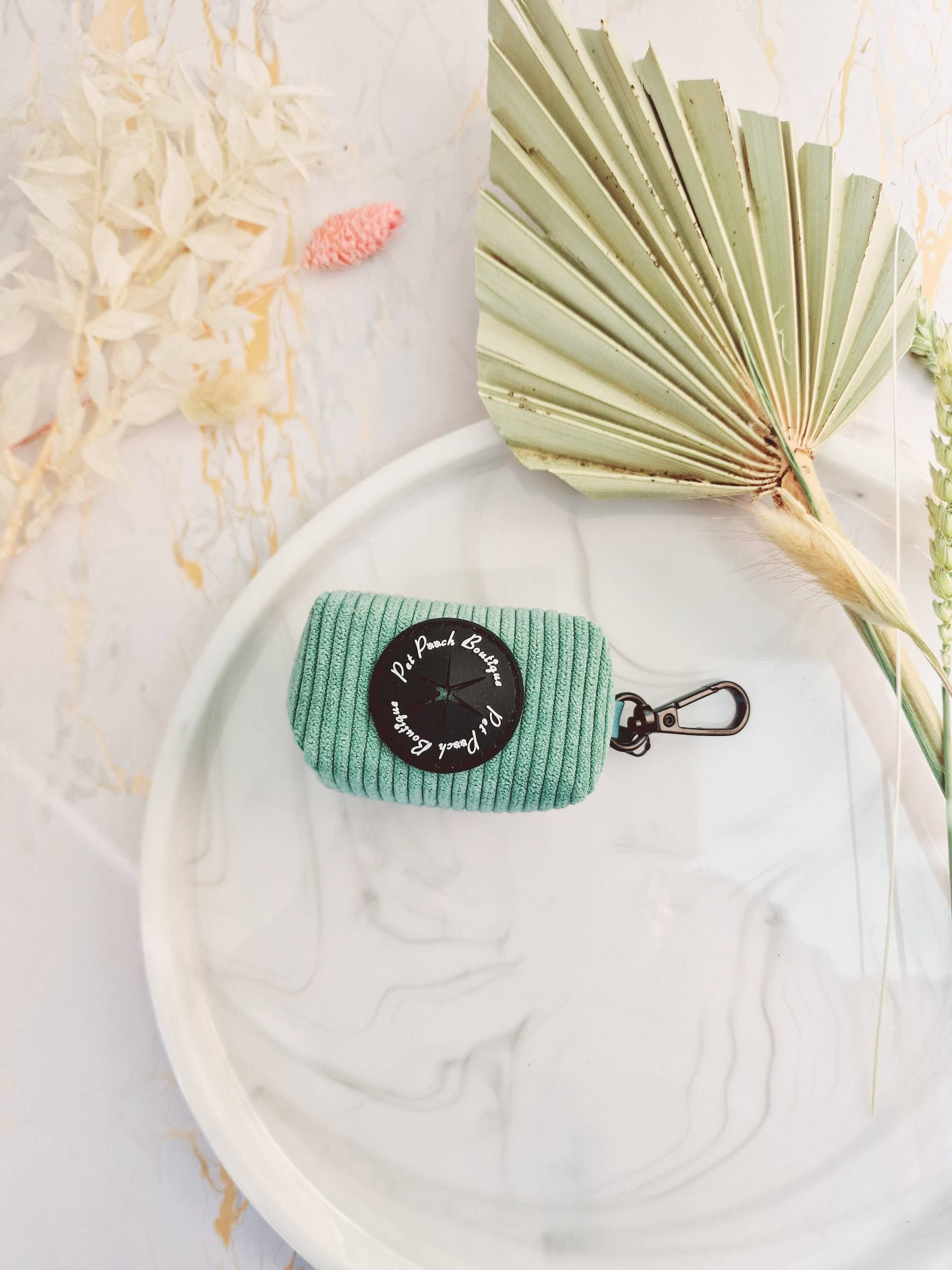 Pet Pooch Boutique – wholesale Pet poo bag dispenser – Sage Green Cord Dog Poo Bag Holder *Free roll of poo bags