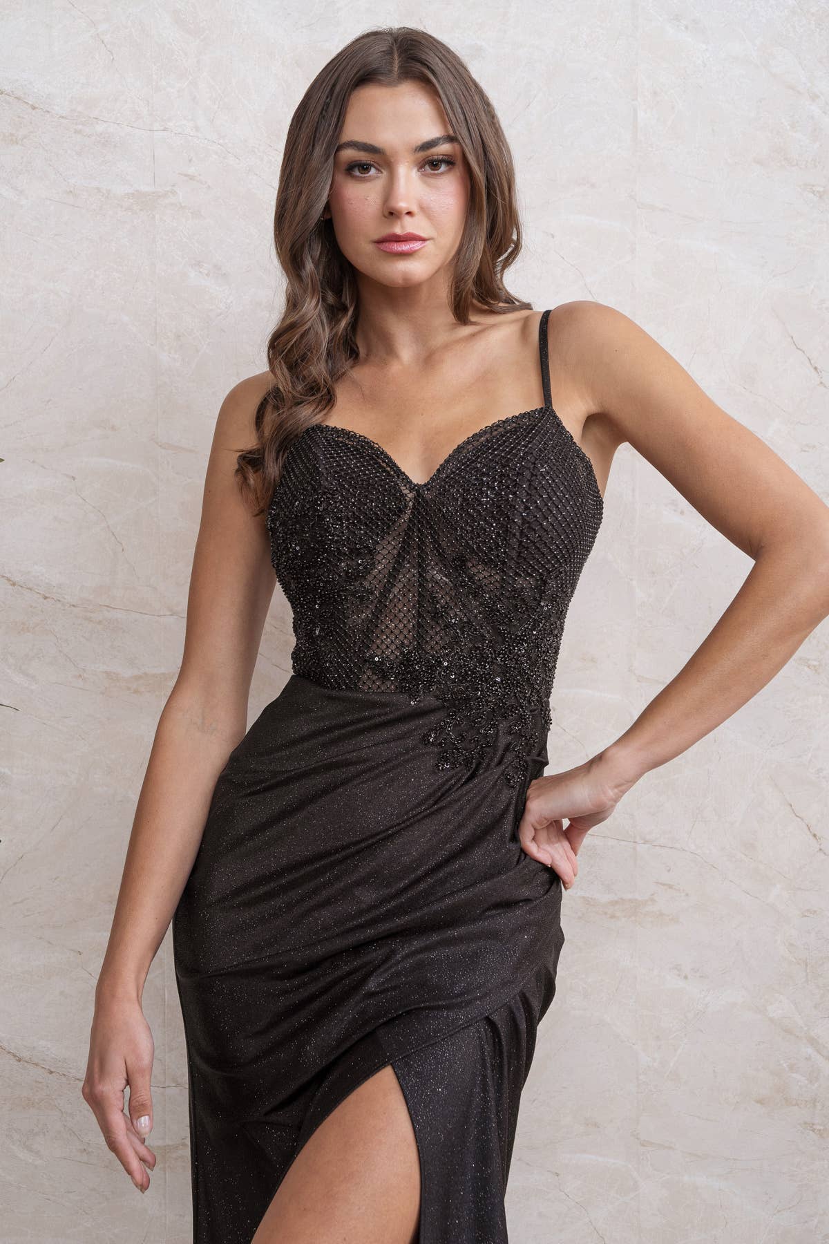 Rosemore Couture - Wholesale Gown - Women's - CORSET LACE BEADED MAXI DRESS 3