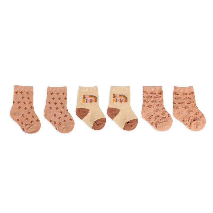 JuJuBe - Wholesale Socks - Baby - Baby Socks Trio Be Kind Rainbows