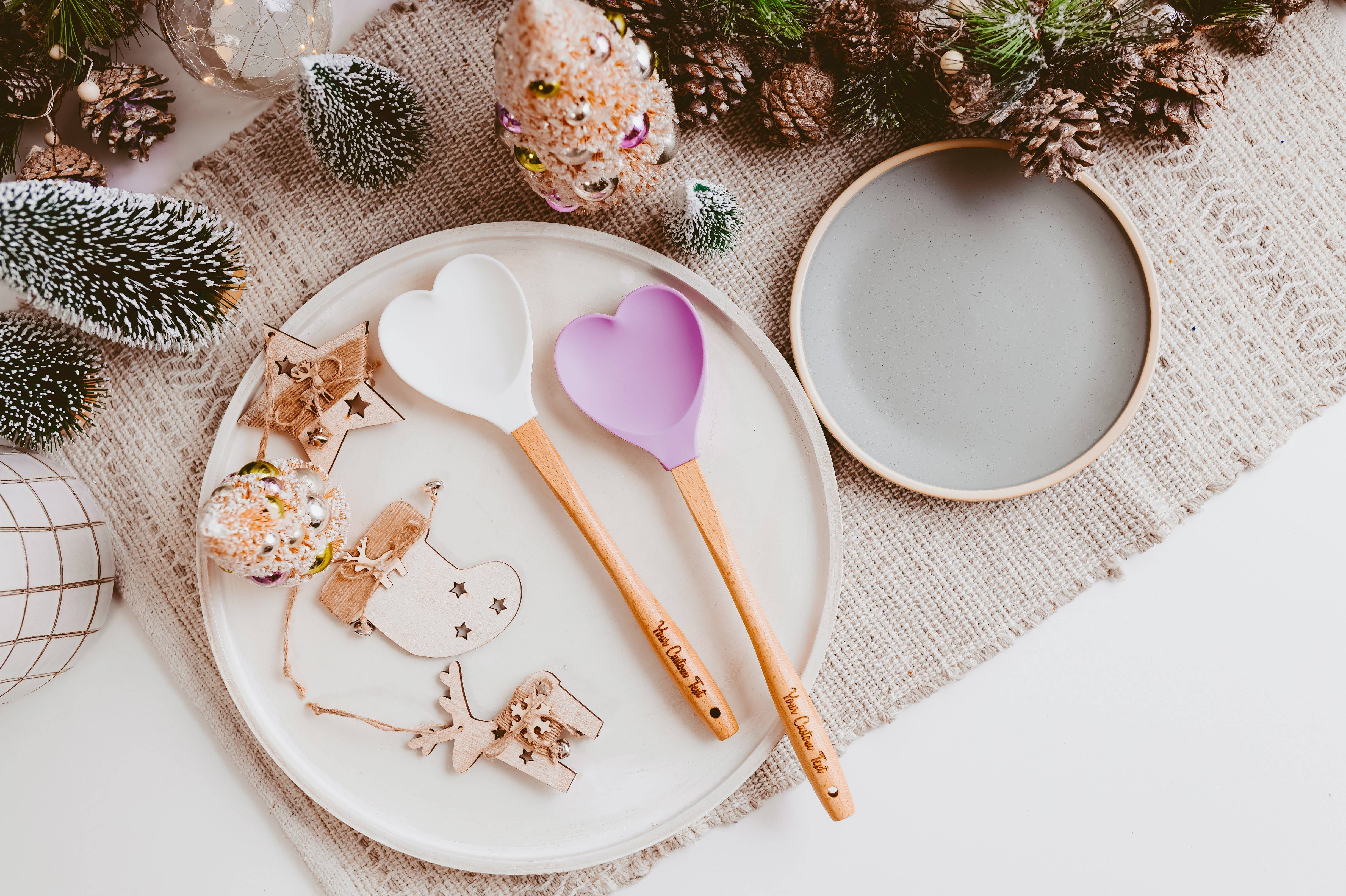 AFewSpareMoments - Wholesale Spatula/Turner - Spatulas, Engraved kitchen utensils, Wood, Silicone,5