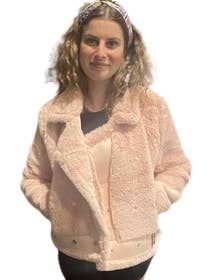 Cinnamon Creations - Wholesale Bomber jacket – Women’s - Faux Fur Bomber Jacket with Elastic Stud Belt