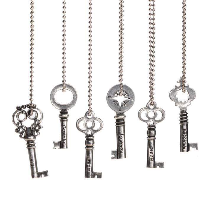 Whitney Howard Designs - Wholesale Pendant/Charm Necklace - Keys - Vintage Inspired Jewelry Accessory Gift