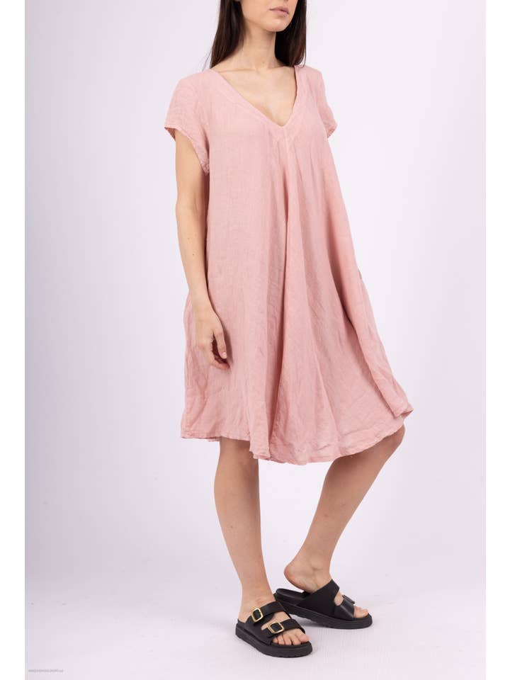 Shyloh – Engroshandel Kjole - Dame – Flydende linned kjole med lommer 1495212