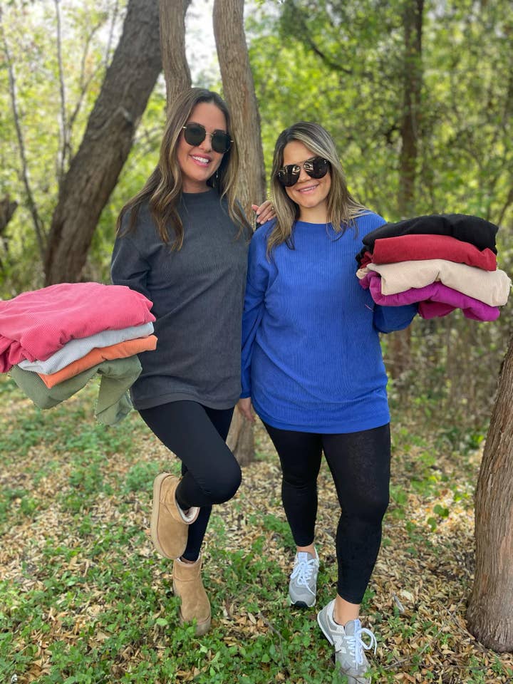 PREORDER: Staple Ribbed Pullover in Ten Colors for wholesale by Bella Nova Style Co