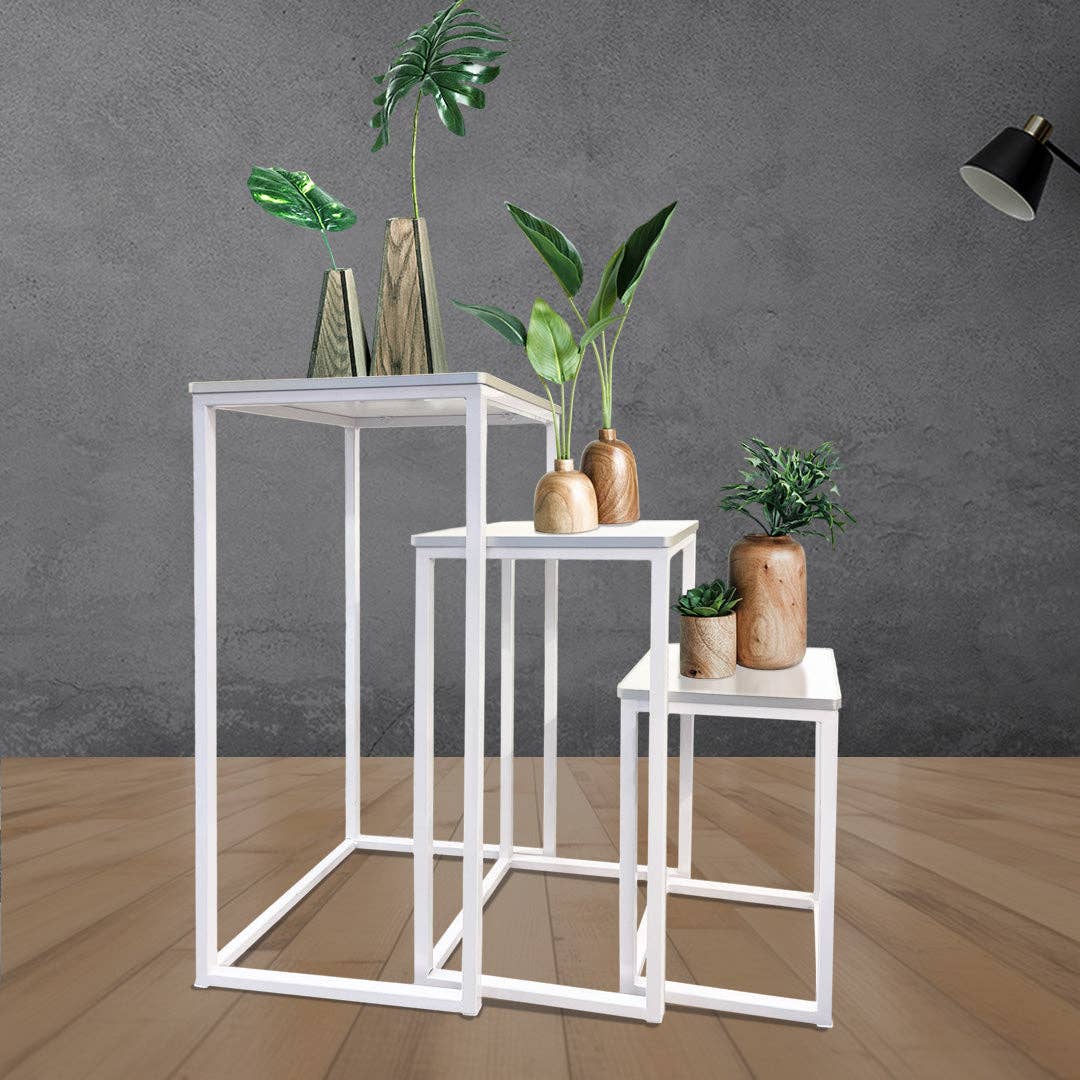 DisplayCanada - Wholesale Side Table - Modern Wood Nesting Tables, Minimalist Side Table Set 3