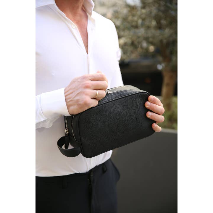Raku - Vendita all'ingrosso Beauty case - Uomo - Borsa da bagno in pelle per uomo, borsa da toilette personalizzata per lui