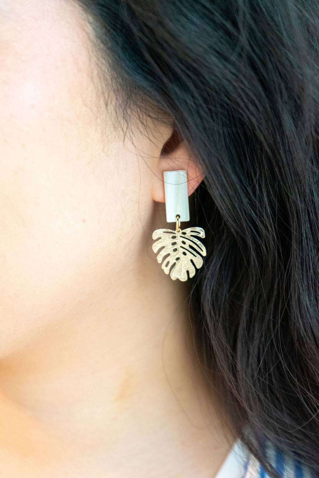 Spiffy & Splendid - Wholesale Dangle Earrings - Mini Belize Earrings - Ivory // Resort, Plant, Jewelry7