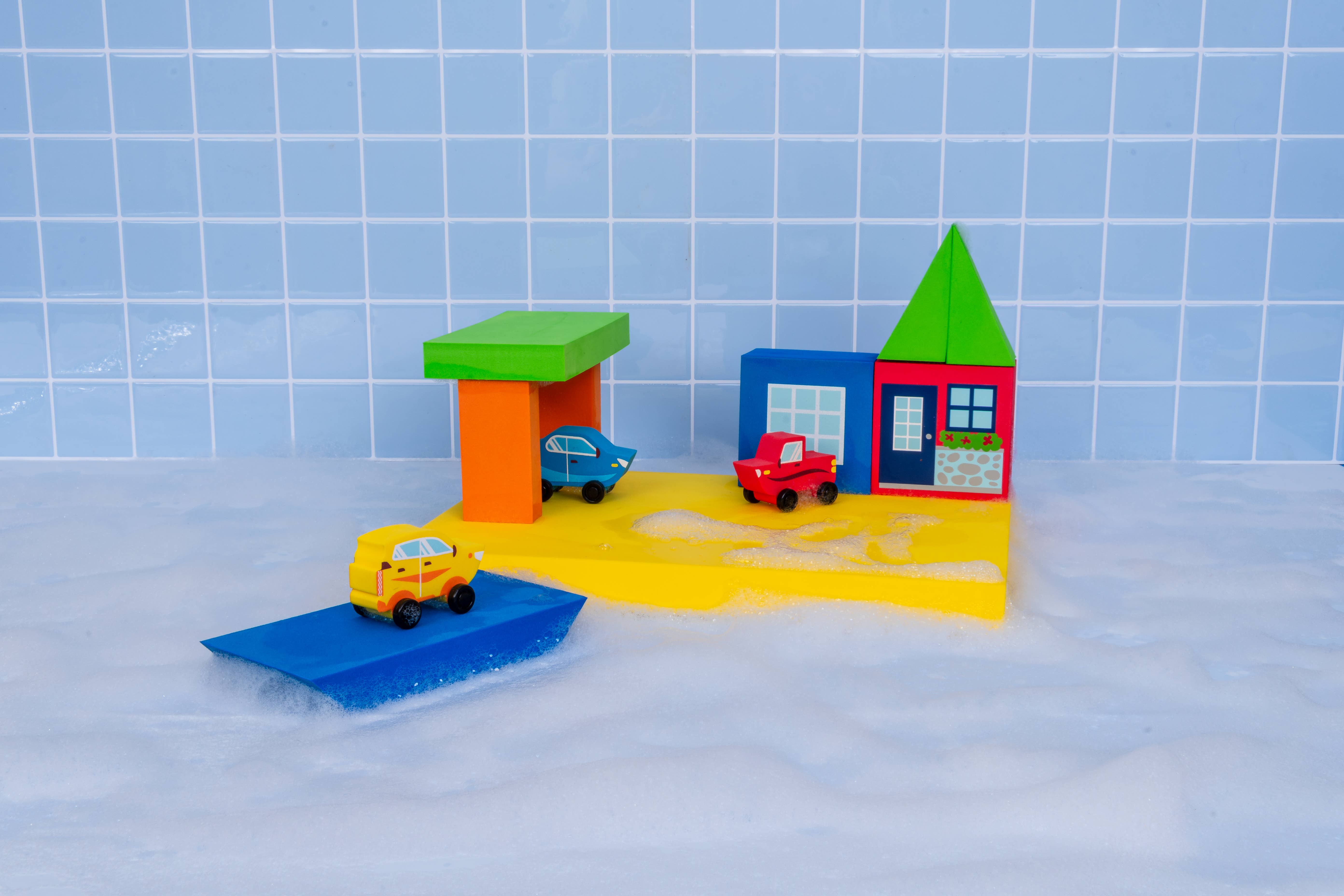 Just Think Toys - Wholesale Building Set - Kids - BathBlocks Floating Cars Set - New!2