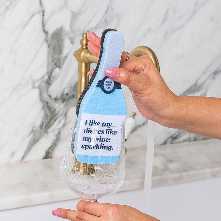 Wine Wash Co. - Wholesale Cleaning Sponge - Scrubbly™ Sponge - Sparkling1