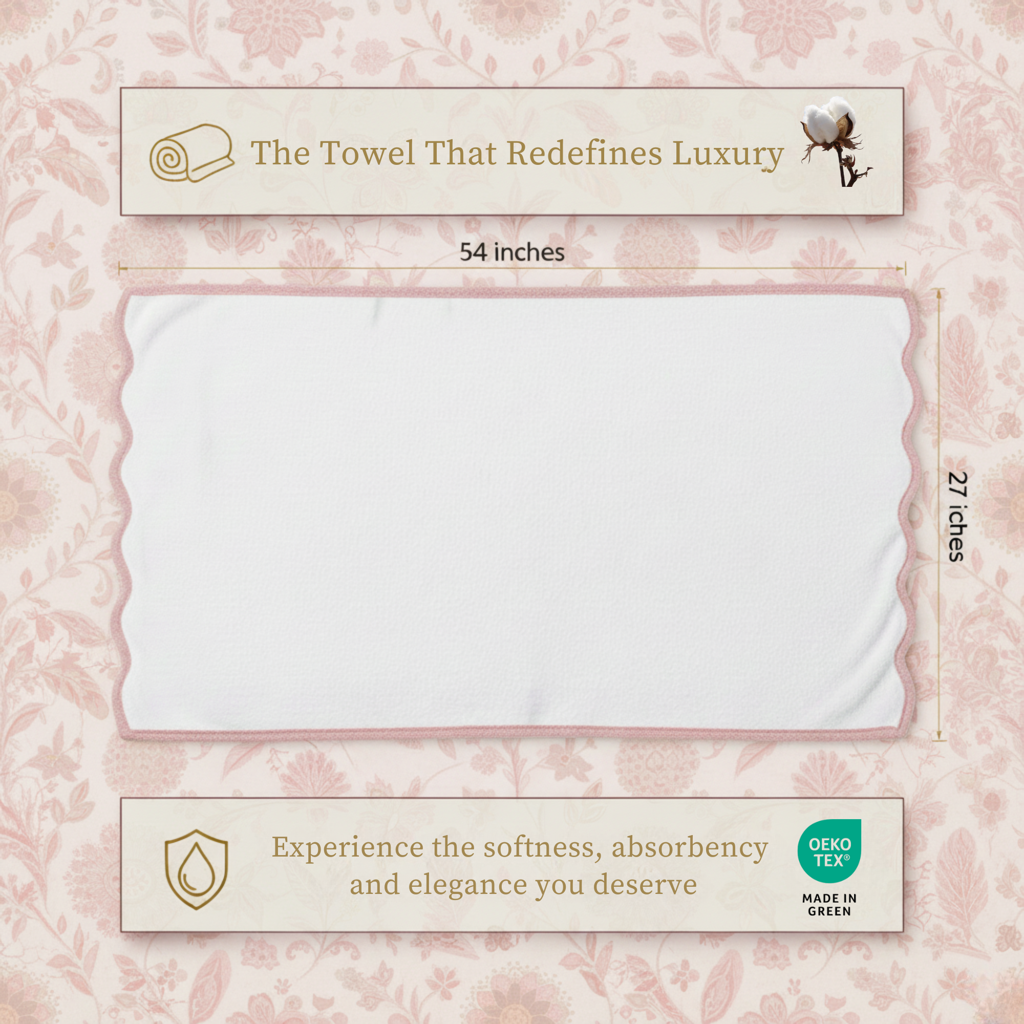 Lotus Linen – wholesale Badrumsmatta – Lyxig badrumsmatta i bomull med kammusselkanter24