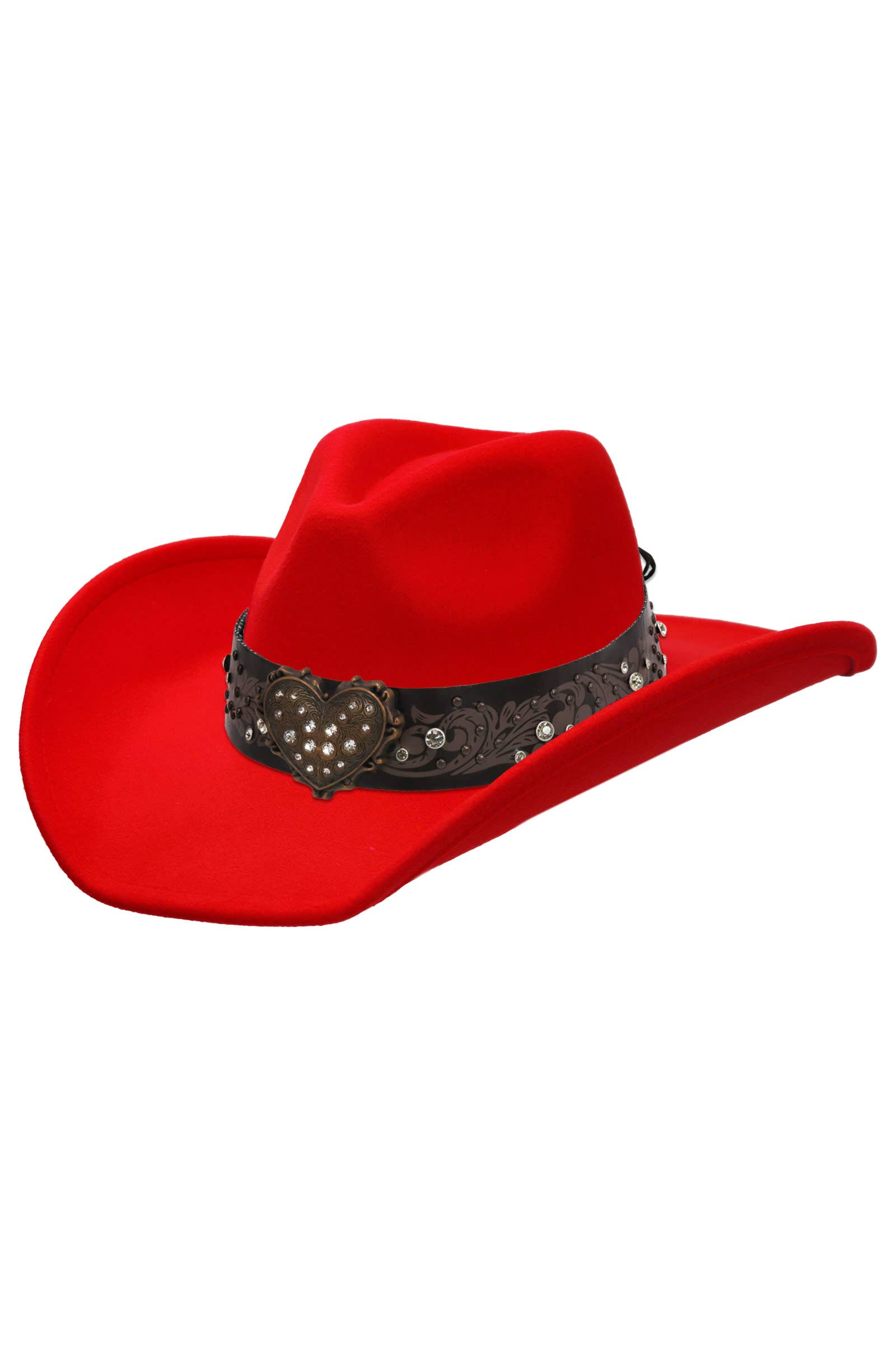 Cap Zone - Venta al por mayor Sombrero cowboy - Unisex - Sombrero vaquero de fieltro con cinturón de strass en forma de corazón20