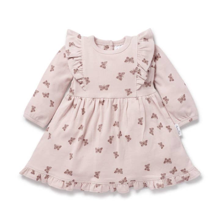 Robe à volants avec nervures papillon pour la vente par Aster & Oak