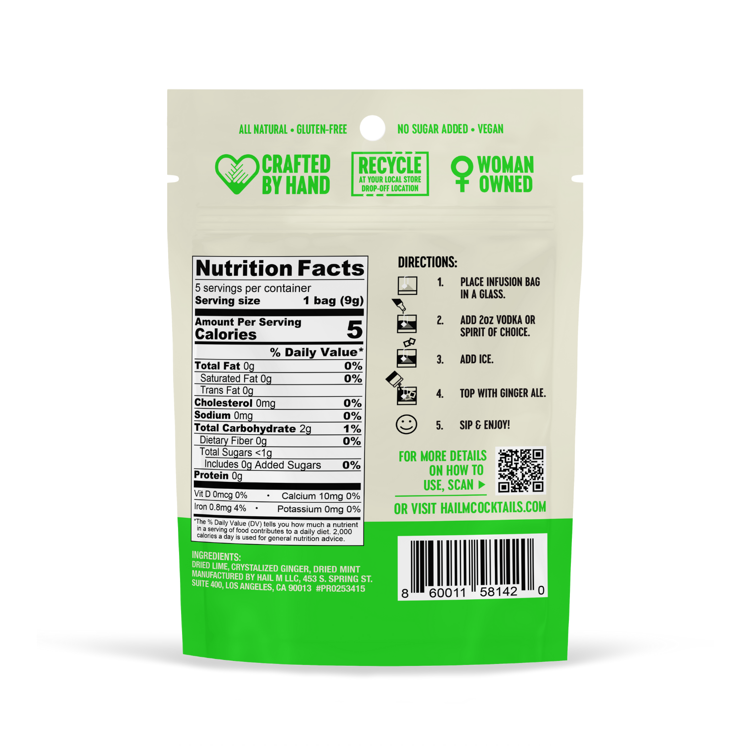 Hail M - Wholesale Cocktail Mix/Syrup - Moscow Mule Cocktail Infusion Tea Bag - To Go Travel Mixer2