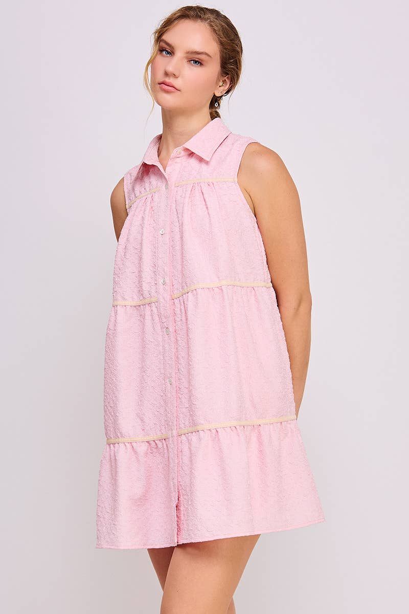 AIBLEE - Venta al por mayor Vestido - Mujer - Vestido mini de vuelo abotonado - Sin mangas23