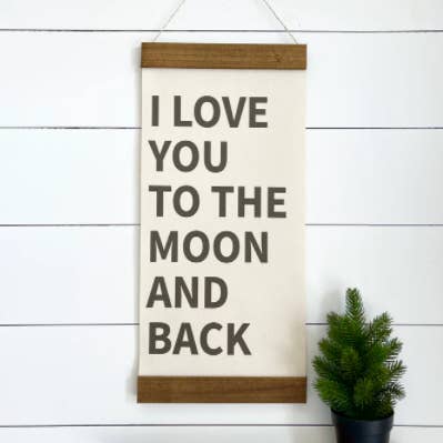 I love You To The Moon And Back for wholesale by Red Barn Canvas