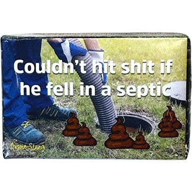 La Volve - Wholesale Bar Soap - AUSSIE SLANG D - COULDN'T HIT SHIT IF HE FELL INTO A SEPTIC