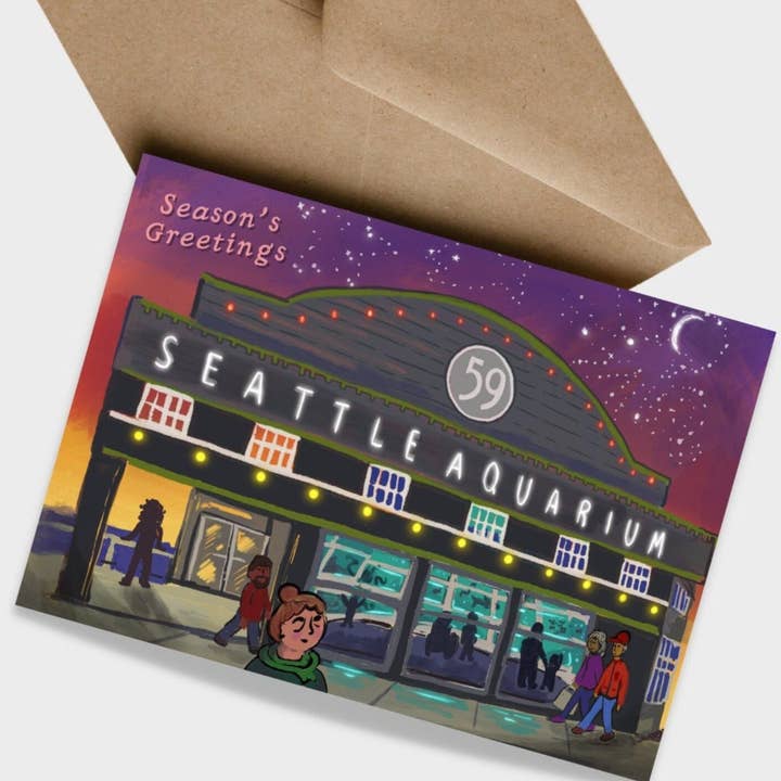 Sarahvision - Wholesale Season's Greetings Card - HOLIDAY Season's Greetings Seattle Aquarium Card