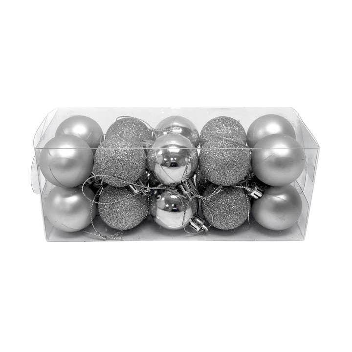 Jacobson - Wholesale Ornament Set - 40mm Plastic Ornament – Matte, Shiny & Glitter Finish1