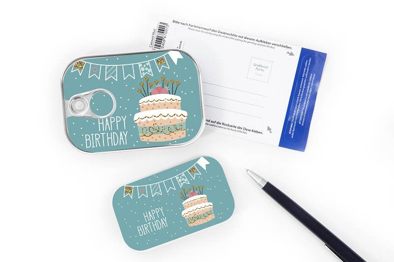 Gespänsterwald – Engroshandel Fødselsdagskort – “Happy Birthday” kan med hilsen og gave1