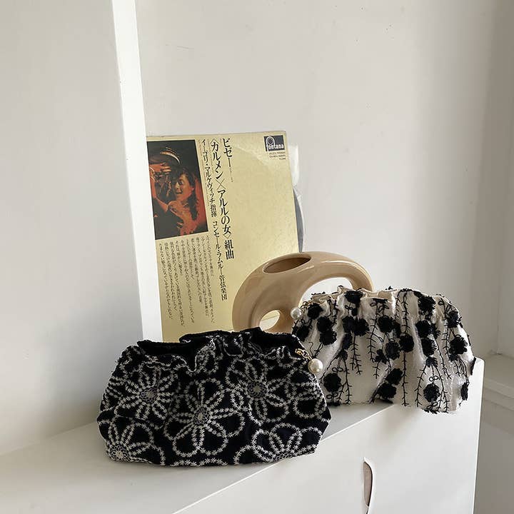 Dipped Shop - Wholesale Makeup/Cosmetic Bag - Floral Embroidered Lace Cosmetic Bag DPCB24