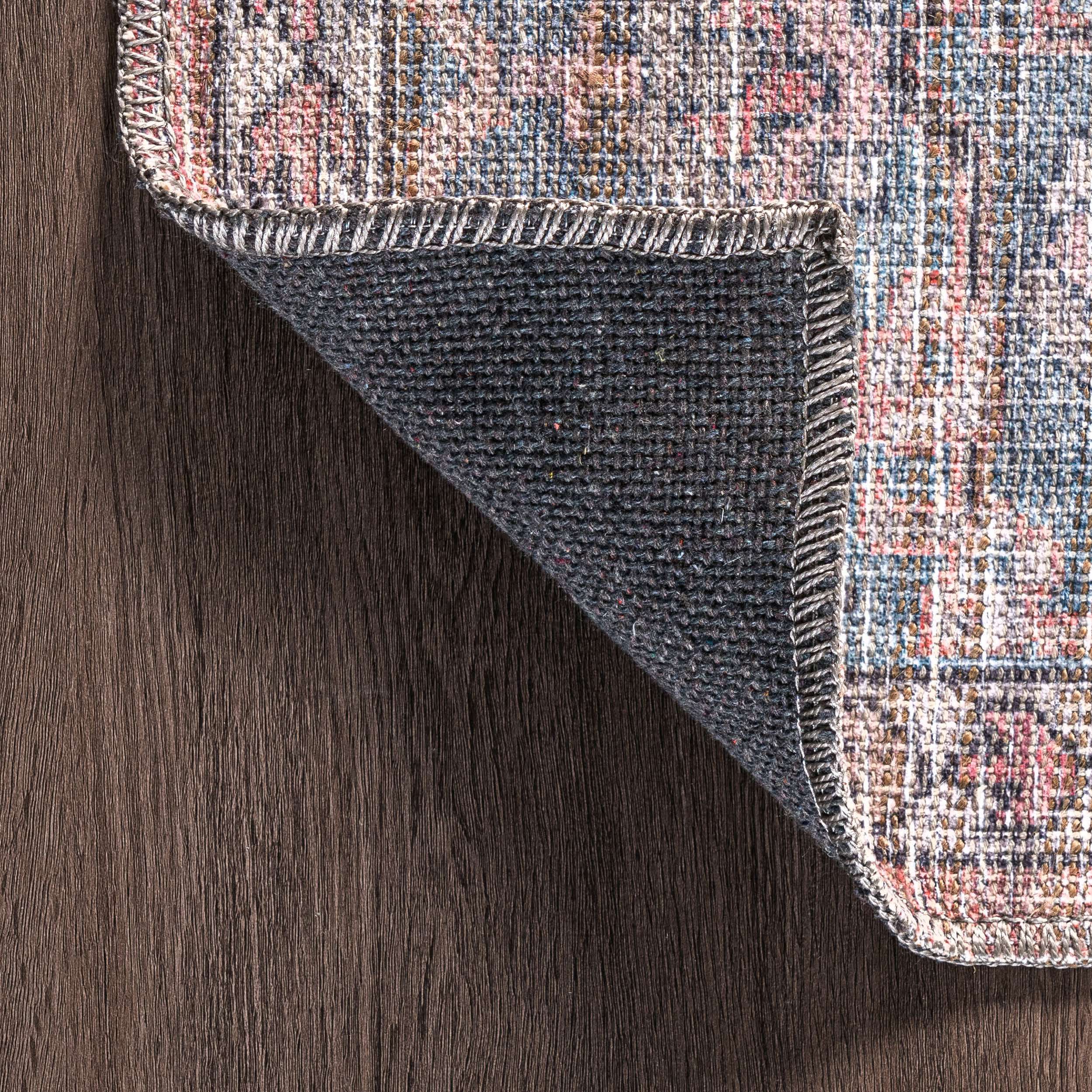 Gray Maple Machine Washable Floral Medallion Area Rug for wholesale on Faire5