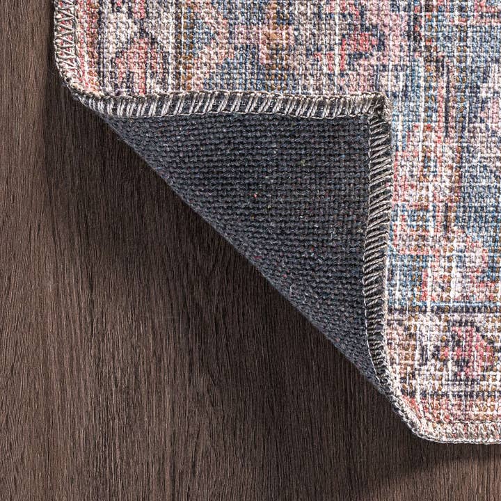 Gray Maple Machine Washable Floral Medallion Area Rug for wholesale on Faire5