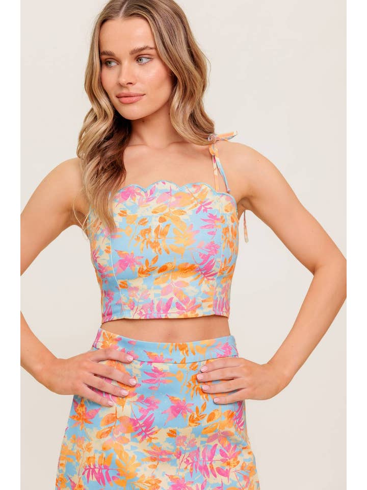 BLAU ROSA Ein bedrucktes gewebtes Oberteil und Minirock - IT13551-SET für den Großhandel auf Faire3