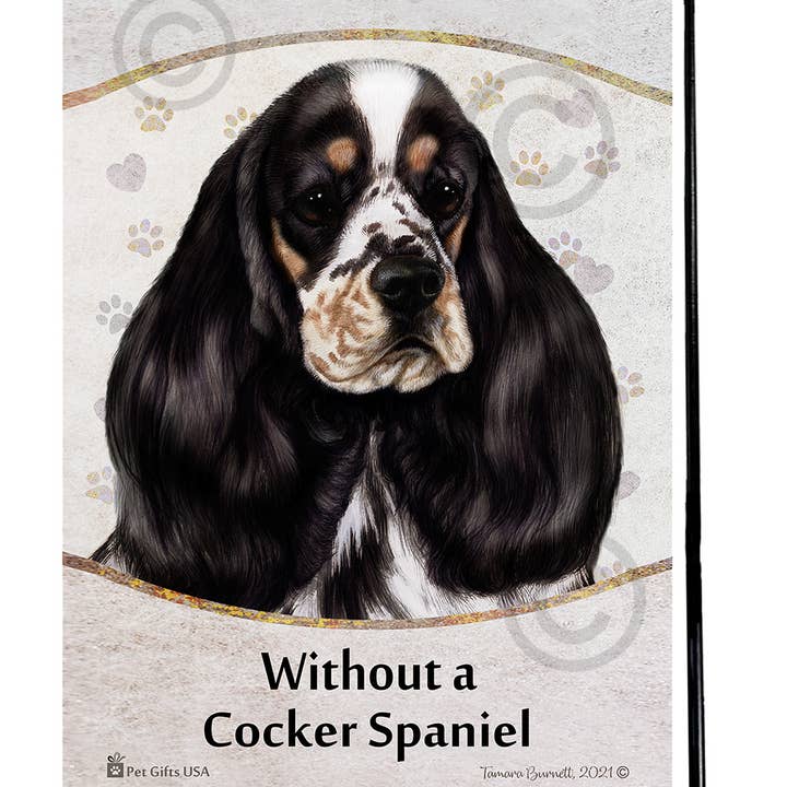 Pet Gifts USA, LLC – wholesale Flagga – Cocker Spaniel Tri Color Parti ett hus är inte ett hem -...