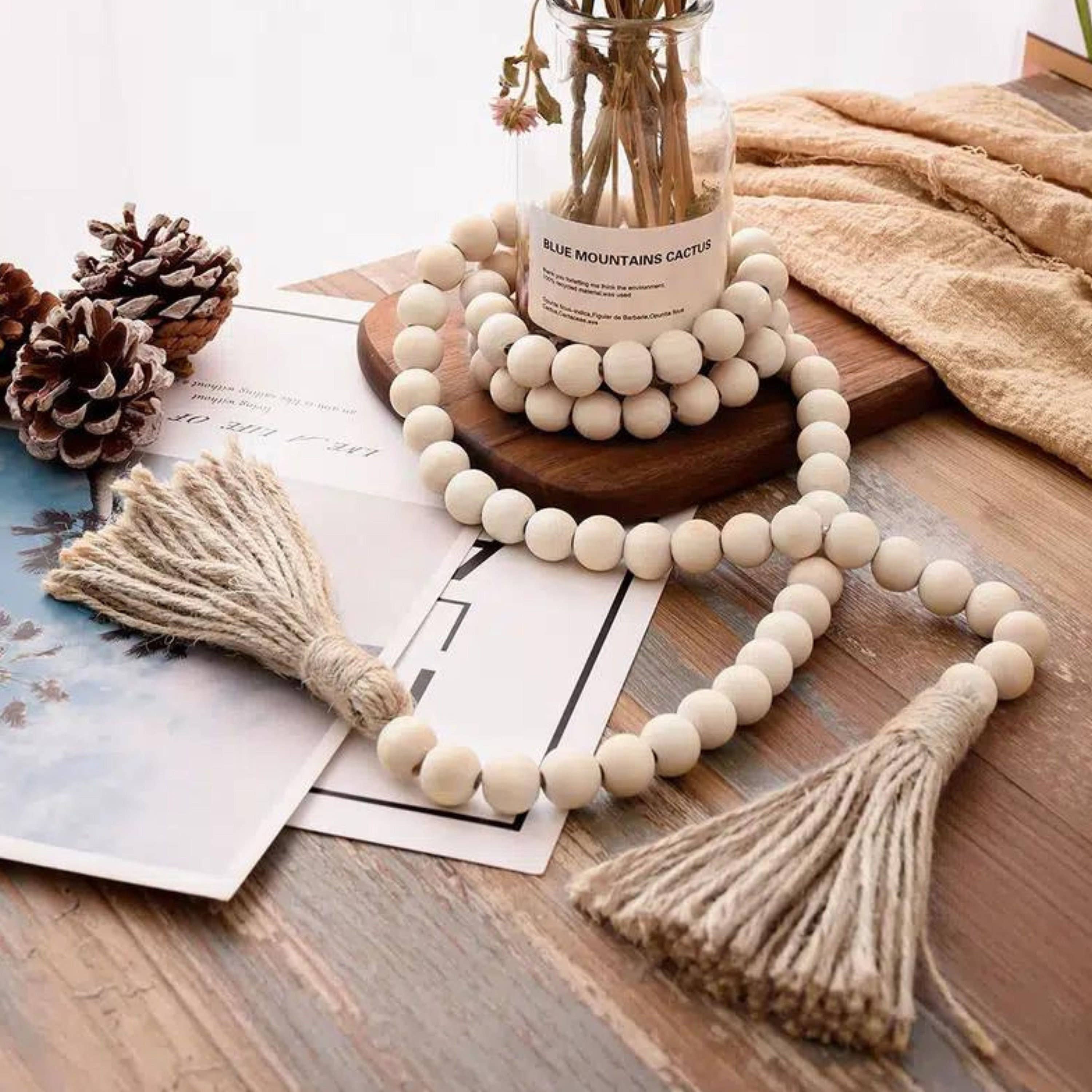 Magnifique Hearts - Wholesale Bunting/Garland - Decorative Farmhouse Wooden Bead Garland, Natural Garland0