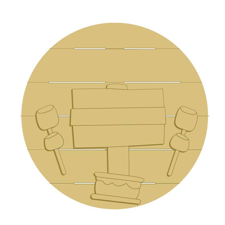 3D Circle Pallet Smore Unfinished Wood Cutout Style 1 for wholesale by Diverse Woodworking