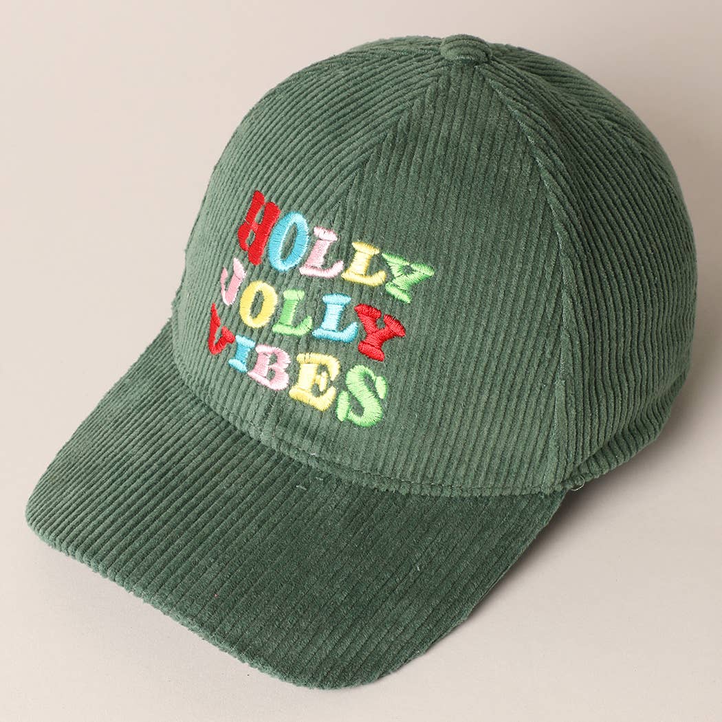 Fashion City - Wholesale Baseball Cap - Women's - Holly Jolly Vibes Embroidery Corduroy Cap17