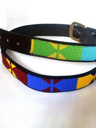 Handgjort Maasai-pärlat läderbälte med fri frakt #4 för wholesale av Delight merchants