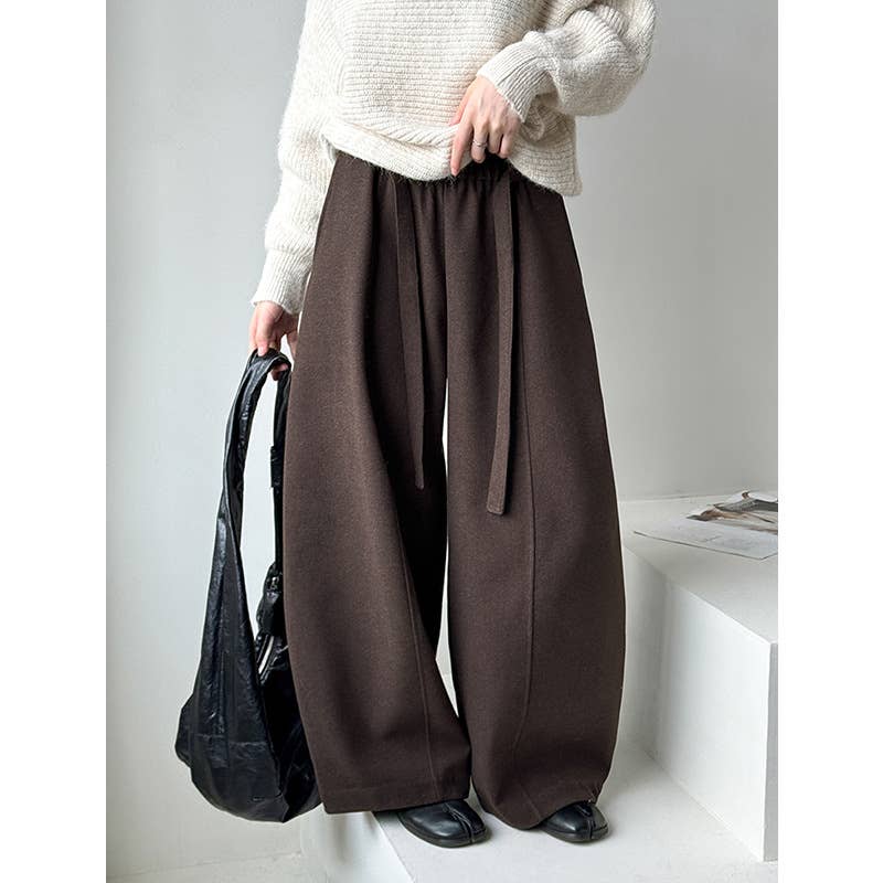 UZ Wholesale Store – wholesale Byxor - Dam – Högmidjade vida byxor i enfärgat1