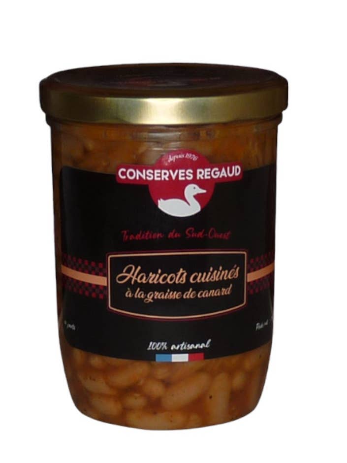Fagioli cotti con grasso d'anatra 750g per la vendita all'ingrosso da parte di Maison Regaud