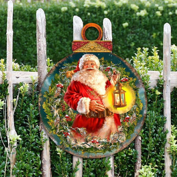 Designocracy - Wholesale Door Hanger - Enchanted Ball Christmas Santa Door Hanger D.Gelsinger5