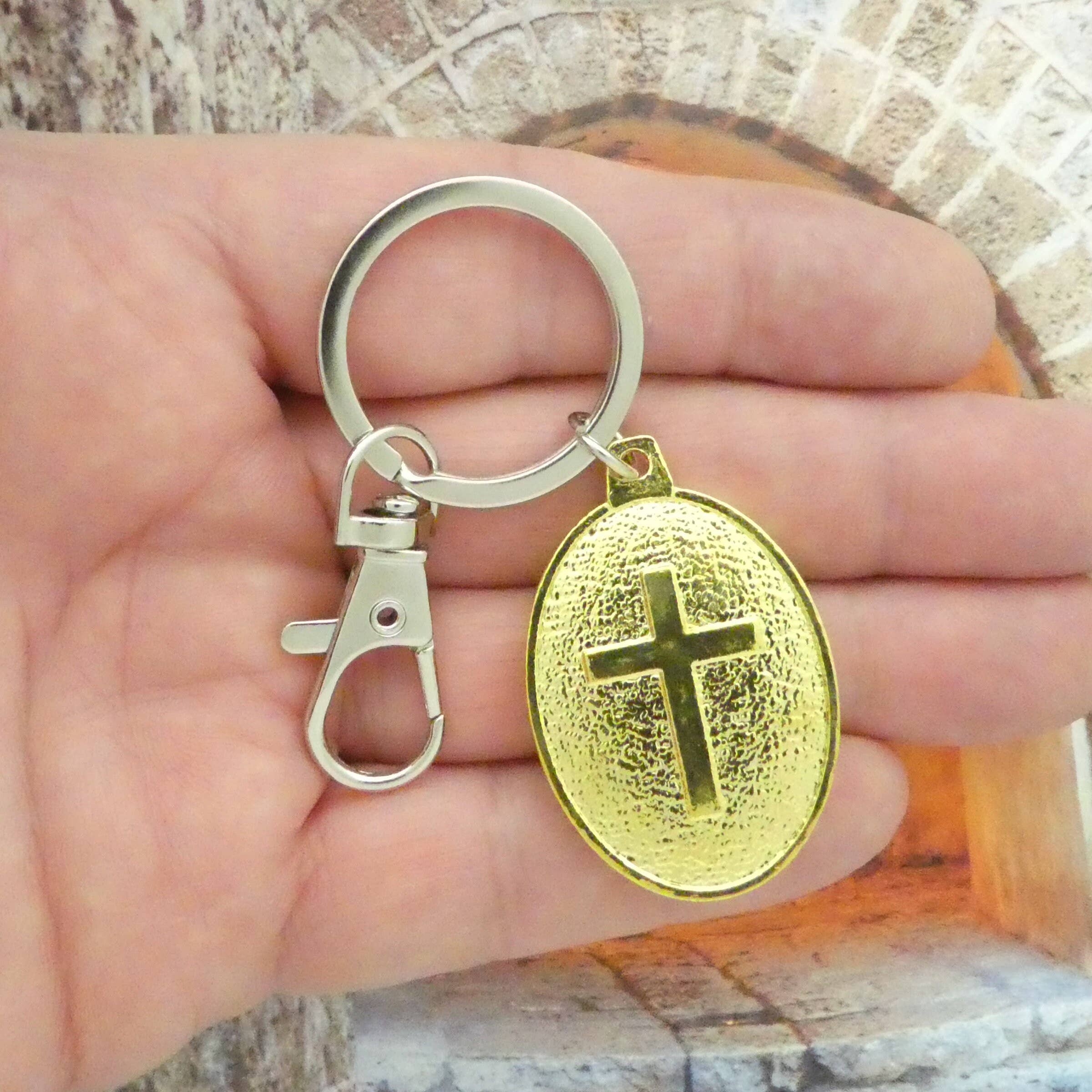 Treasure Island - Wholesale Keychain - Unisex - St Michael Unisex Keychain in Silver and Gold by TIJC4
