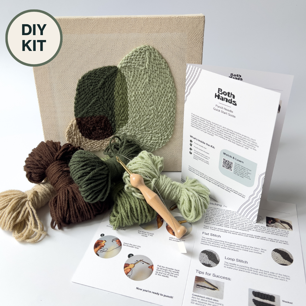 Both Hands Crafts - Wholesale DIY Craft Kit - "Pebbles III" - Beginner Punch Needle Kit - Wall Art8