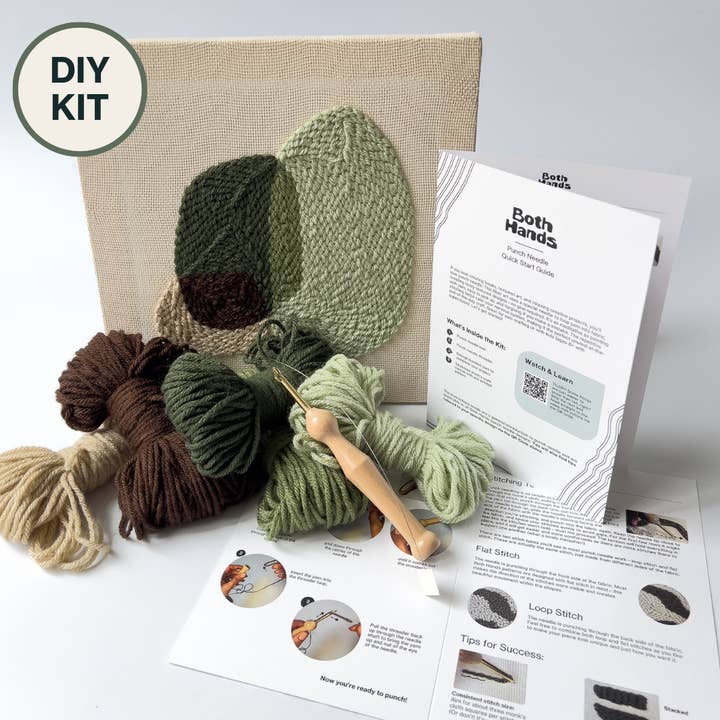 Both Hands Crafts - Wholesale DIY Craft Kit - "Pebbles III" - Beginner Punch Needle Kit - Wall Art8